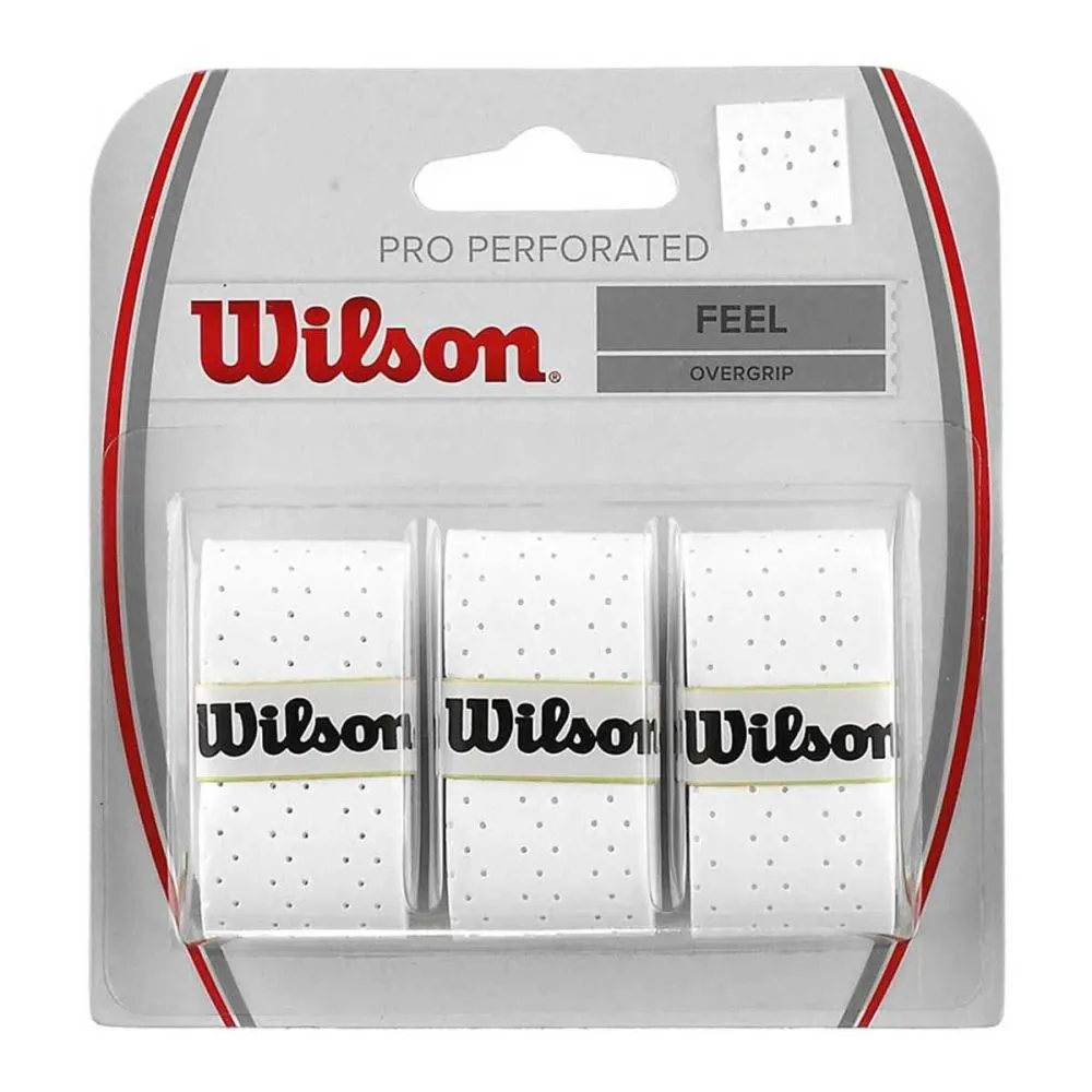 Wilson Feel Perforated White Overgrip for Padel & Tennis Rackets