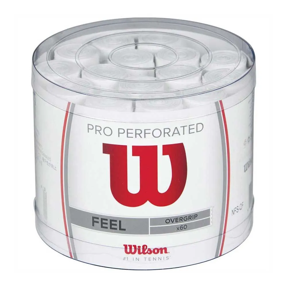 Wilson Pro Overgrip Perforated 12 Pack White - racquetproshop