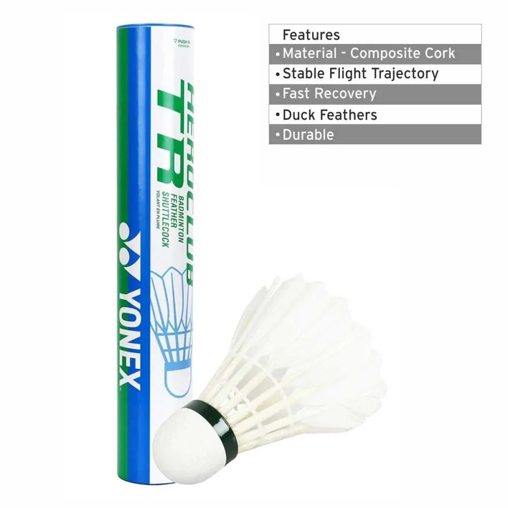YONEX Aeroclub TR Feather Badminton Shuttlecock (White)