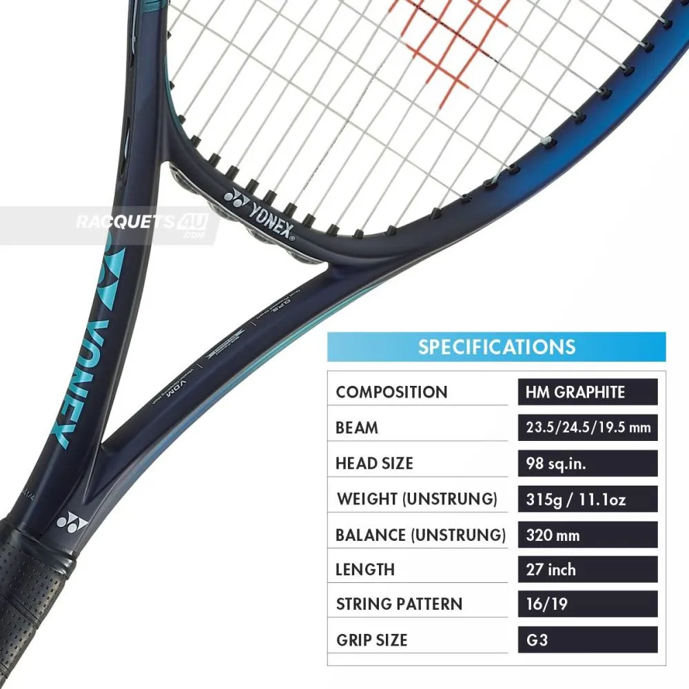 YONEX Ezone 98 Tour Tennis Racquet (Unstrung, 315g, Deep Blue)