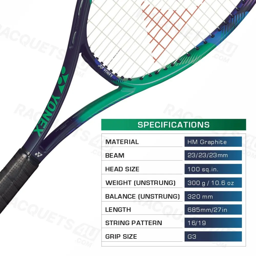 YONEX Vcore Pro 100 Tennis Racquet (Green/Purple Unstrung, 300g)