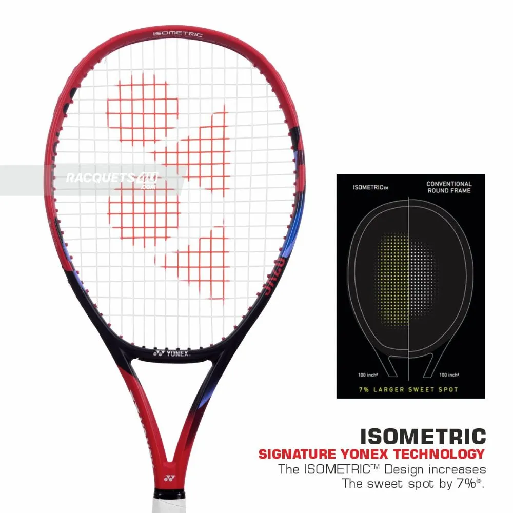 YONEX Vcore 100L Tennis Racquet (Scarlet, Unstrung 280g)