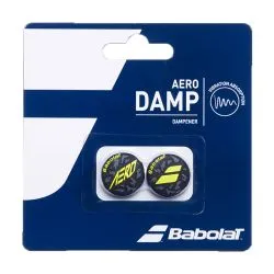 BABOLAT Aero X2 Tennis Vibration Dampener (Black/Yellow, 2 Pcs)