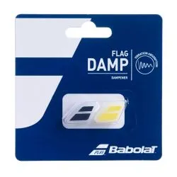 BABOLAT Flag Tennis Vibration Dampener (Black/Yellow, 2 Pcs)