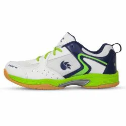 DSC Court 44 Badminton Shoes (White/Navy/Green)
