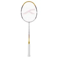 HUNDRED Atomic X 38 PWR Badminton Racquet (Unstrung, White/Gold)