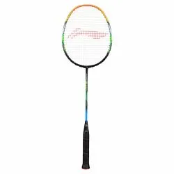 LI-NING G-Force 3700 Superlite Badminton Racquet (Strung, Black/Amber)