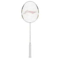LI-NING Windstorm 78+ Badminton Racquet (White/Gold, Unstrung)