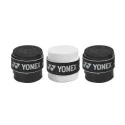 YONEX AC 102 Badminton Grip (3 Pcs) (Black/White)