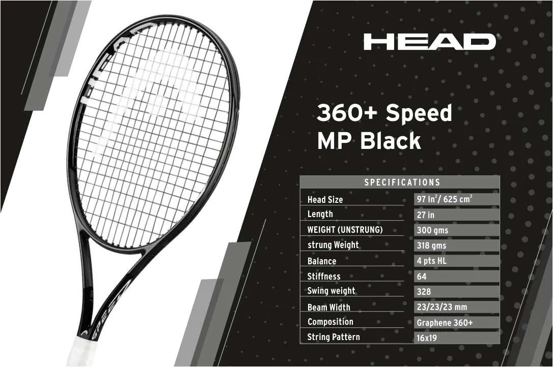 HEAD 360+ Speed MP Black Tennis Racquet